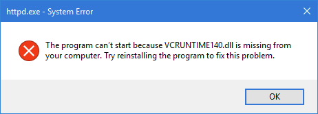 vcruntime error